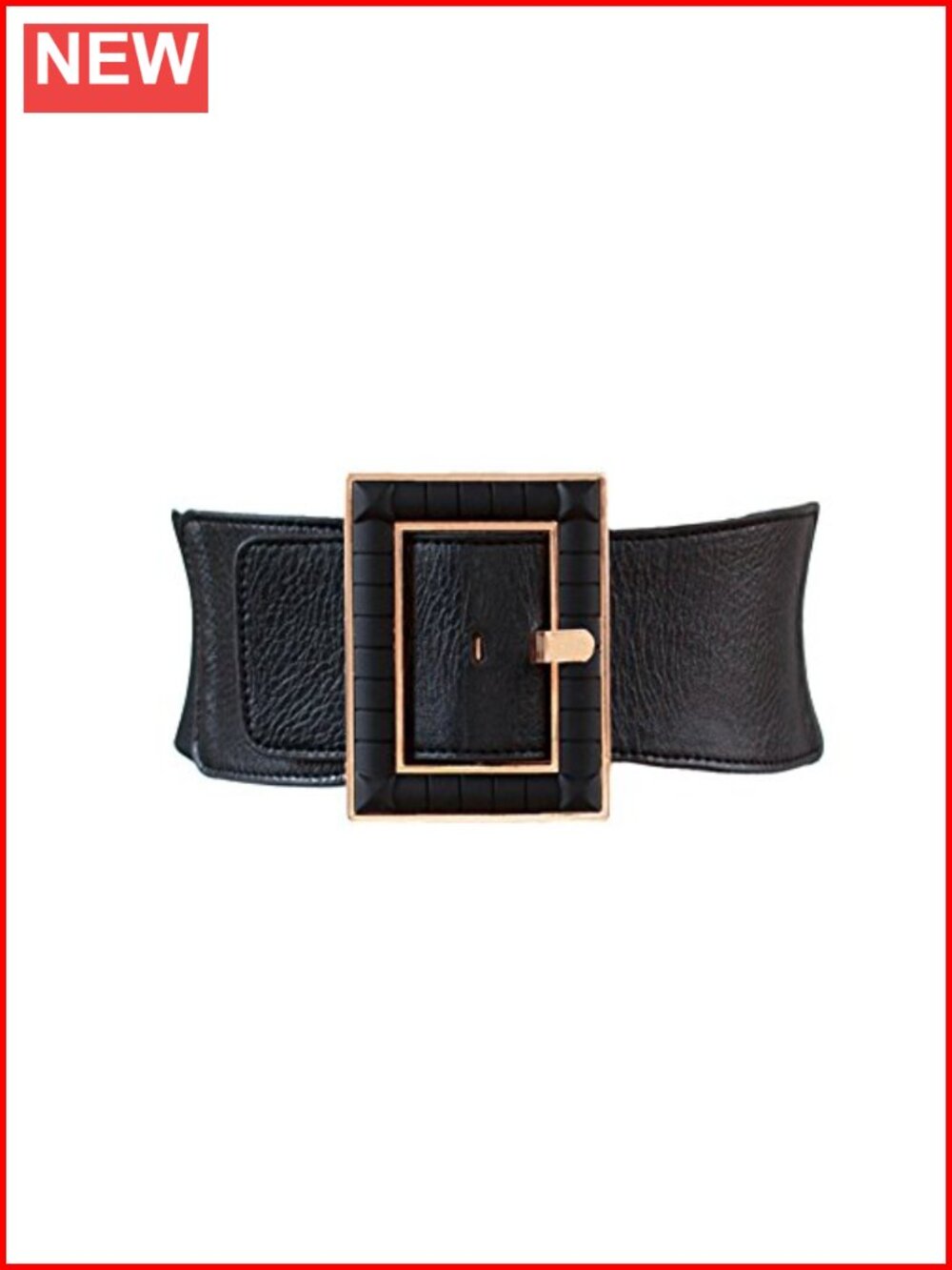 Wide Stretch Cinch Belt Faux Leather Polyester Retro Buckle Plus Size Waist